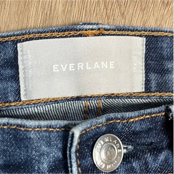 EVERLANE Medium Wash Mid Rise Straight Slim Leg Jeans 29 - Picture 4 of 10